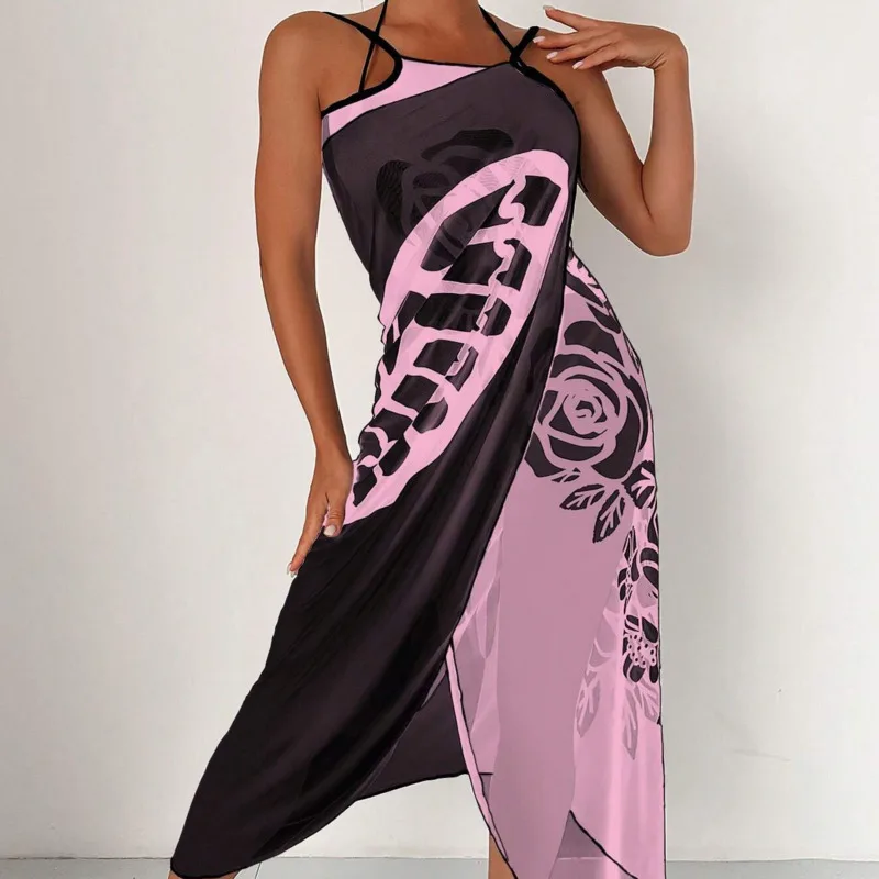 فستان شاطئ جديد على الوجهين على شكل فراشة ملونة مطبوعة فستان محمول للتستر للنساء لقضاء العطلات والترفيه قطعة واحدة فستان سترة