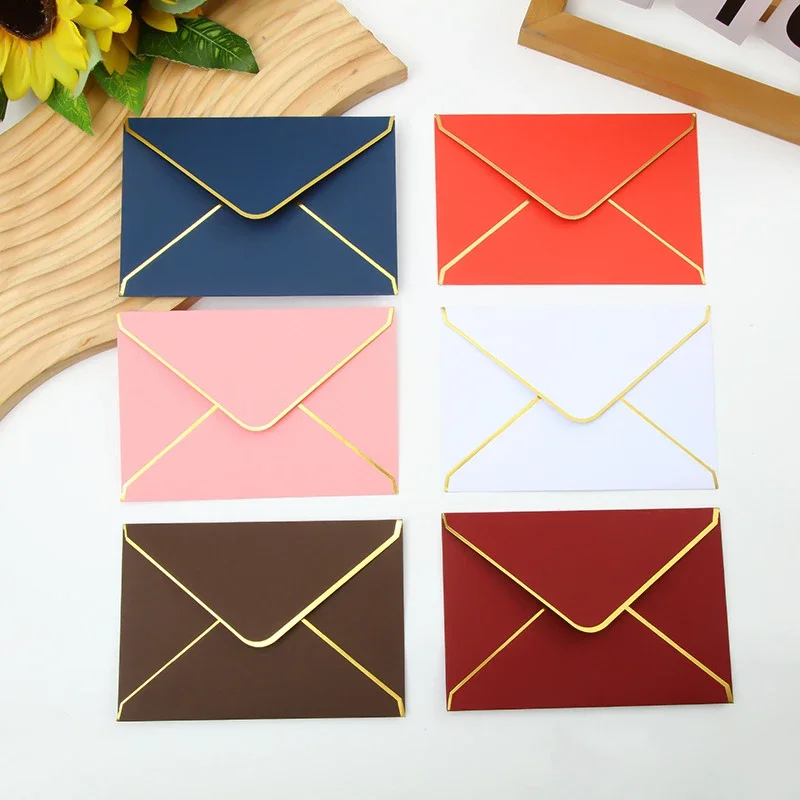 50pcs Envelopes for Invitations Postcards Gift Message 15.7x10.7cm 150g Paper Wedding Business Letters Stationery Storage Bag