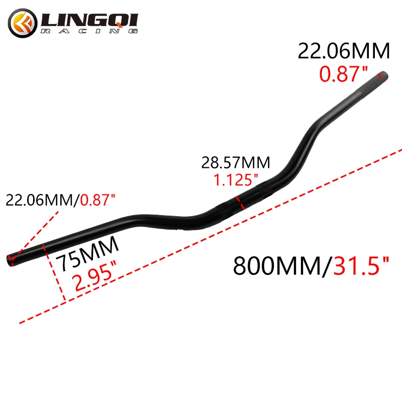 LINGQI RACING Motorcycle 22mm CNC Handlebars Aluminum Steering Wheel Handlebar Handle Bar For Pit Dirt Bike Off-road Enduro