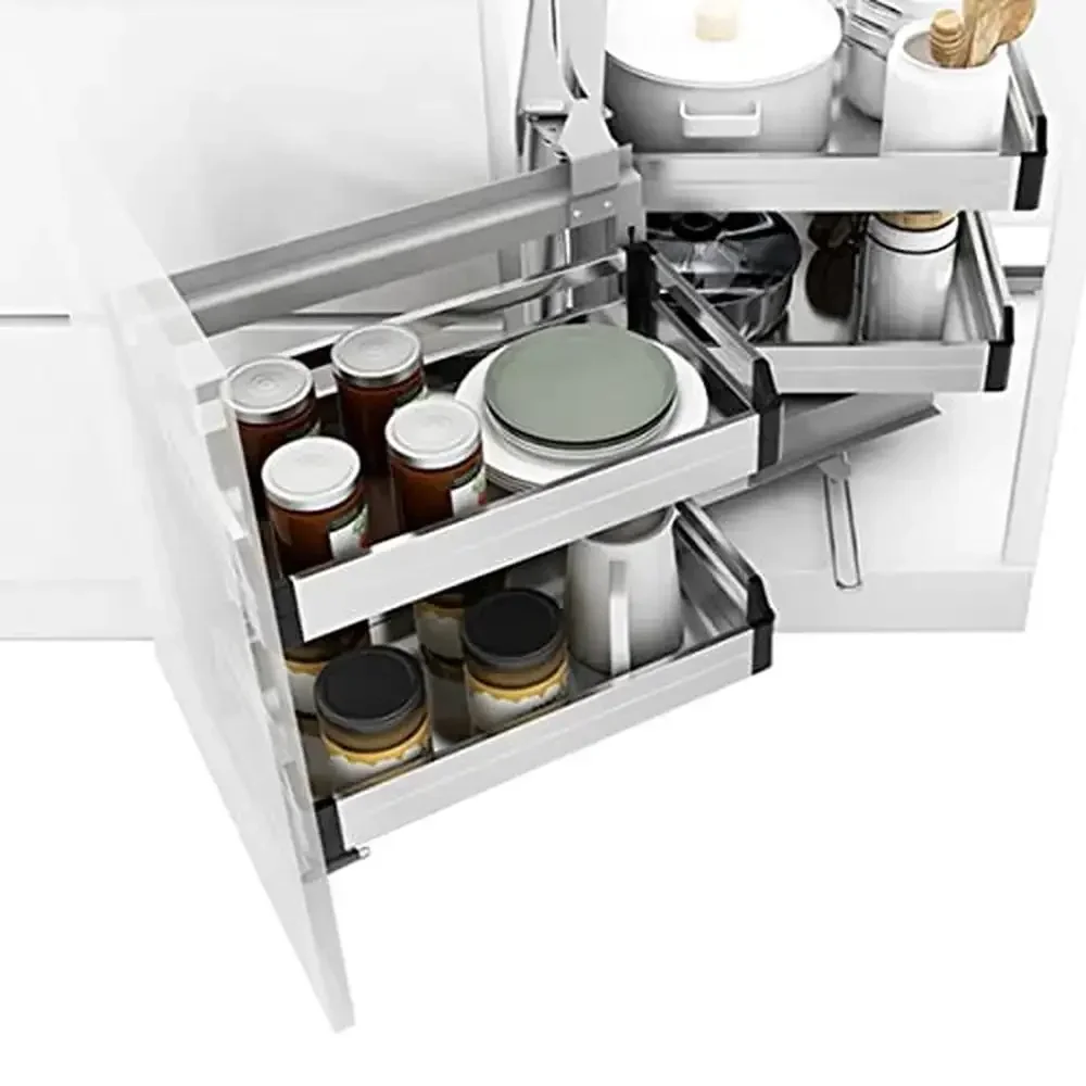 Corner Cabinet Pull Out Organizer 2 Tier 4 Shelf 15