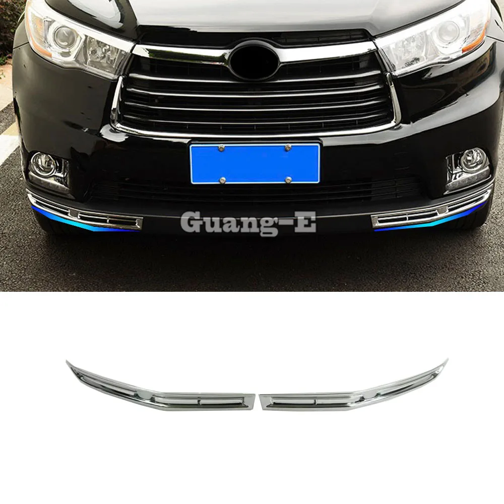 

For Toyota Highlander 2015 2016 2017 Car Front Side Bumper Corner Protection Trim Frame Stick ABS Plastic Anti-Rub Cover 2pcs