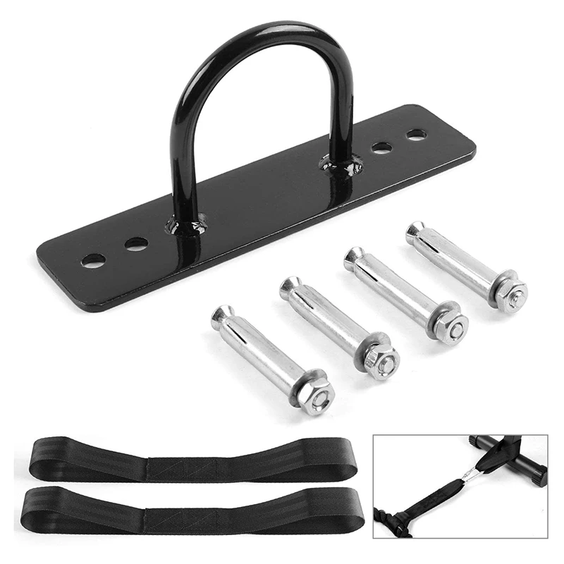 8Pcs Battle Rope Anchor Strap Kit Resistance Band Wall Anchor Bracket Kit - Yoga Gymnastics Suspension Mount Anchor