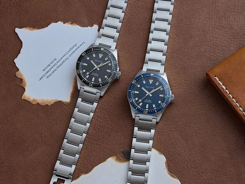 Baltany S3080 Herren Automatik Vintage Taucheruhr 39mm Retro Saphir Leuchtend 200M Wasserdicht Ozean-Schwimm-Stahlarmband Dress-Uhr – Detail 2