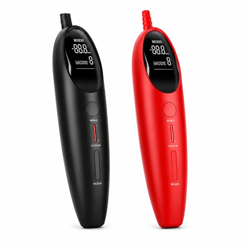 Men Rechargeable Electric Vacuum Pump Controller with LCD Display, Adjustable Suction Handle for Adult Wellness Accessory Kit