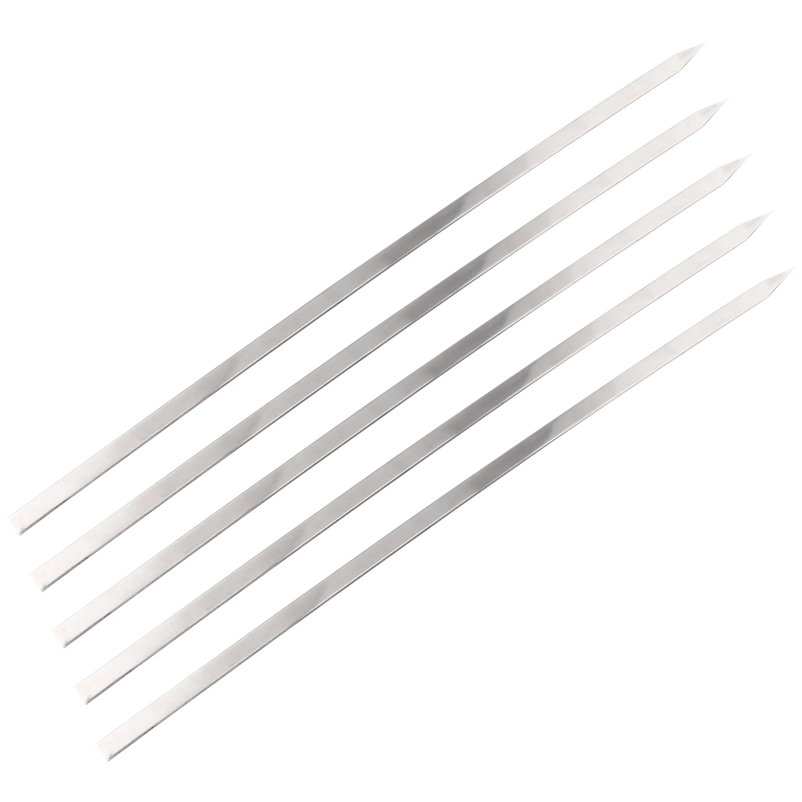 

5pcs Thickened Stainless Steel BBQ Skewers Reusable Heat Resistant Grilling Tools Meat Practical Barbecue Rustproof