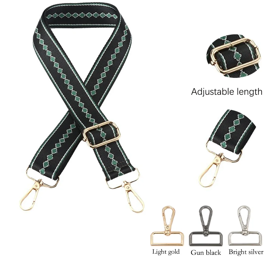 3.8CM New Adjustable Strap Width Women's Crossbody With Colourful Stripe Pattern Diy Thickened Fashion Nylon Bag Carrying Strap