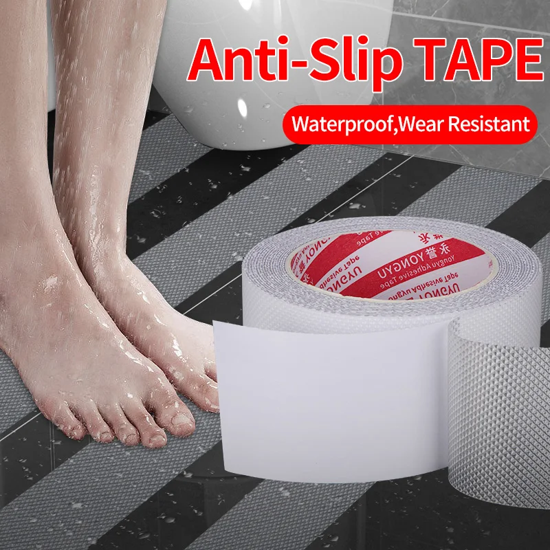 5m Transparent Anti-Slip Tape ⁮ Strong Adhesive Safety Stairs Floor Step Stickers Soft Bathroom Waterproof Household