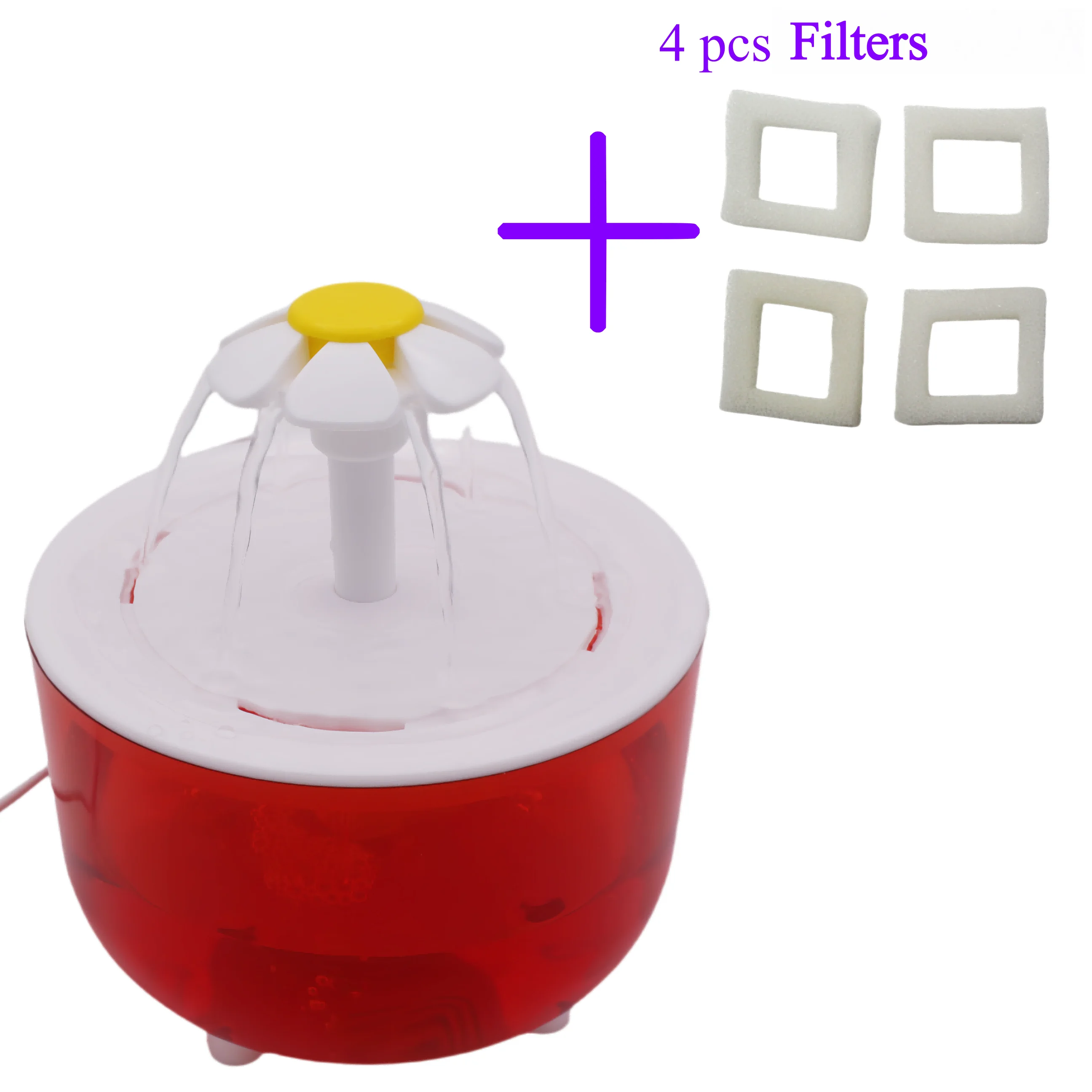 Haustier-Trinkbrunnen mit 4 Filtern, Automatischer USB-Elektrischer Katzen-Trinknapf 1200ml, Rezirkulierender Filter Katzen-Wasserspender