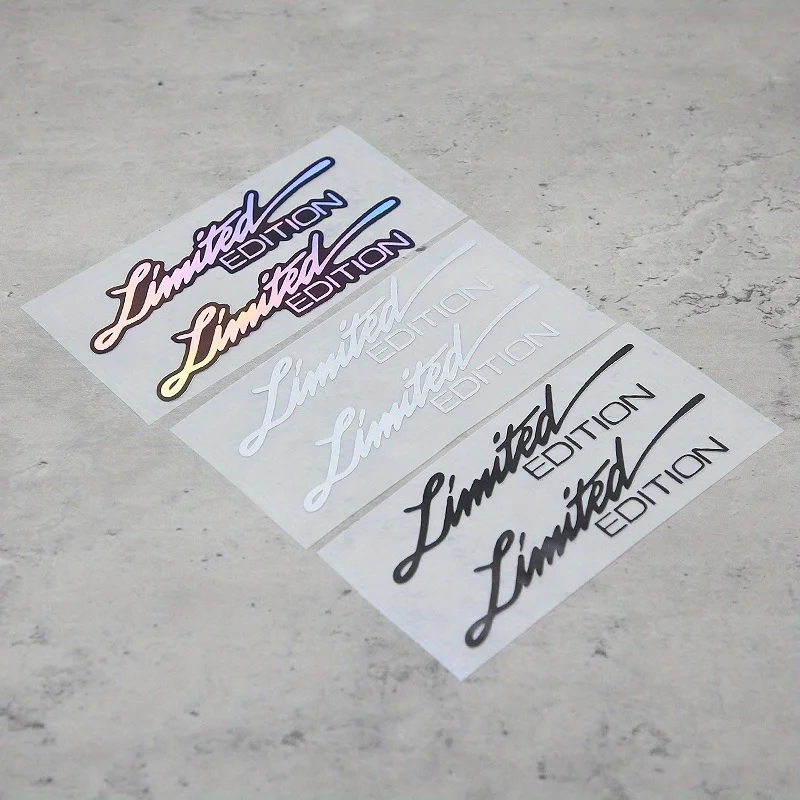 2Pcs/Set Holographic Black White Limited Edition Stickers Waterproof Vinyl Decals for Car Motorcycle Bike Decor