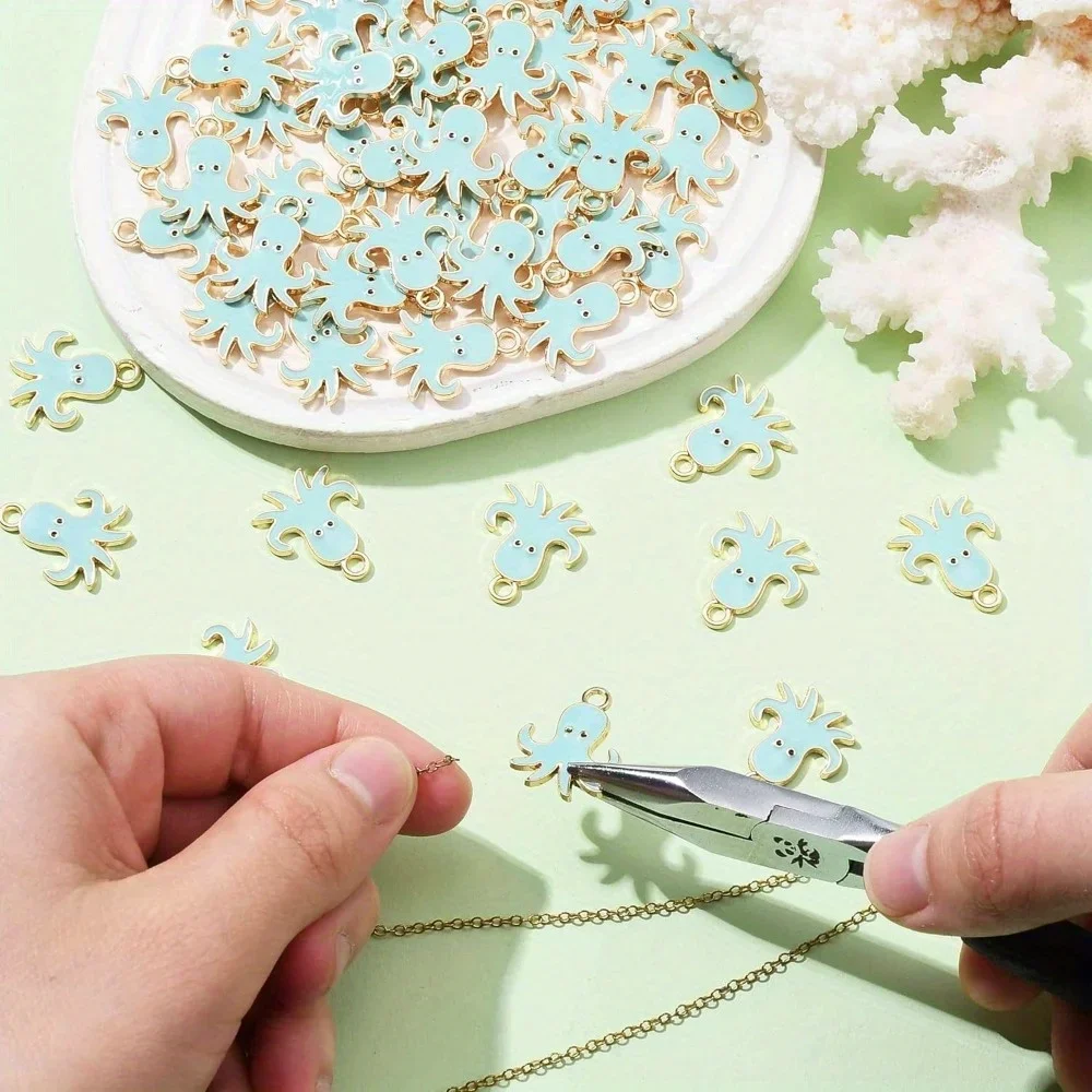 

5/16/32 шт. подвеска в виде осьминога из синего сплава для браслетов, ожерелий, сережек, брелоков, ножных браслетов, подвесок своими руками