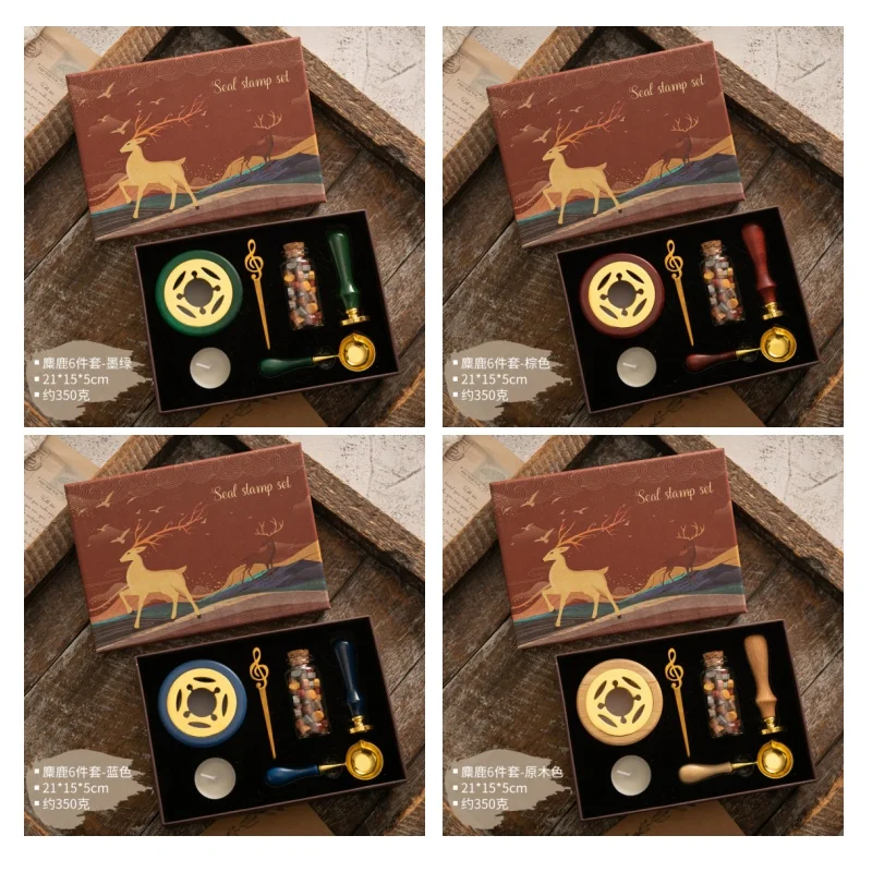 Wax Sealing Stamp Set Exquisite Sealing Stamp Kit Rust Prevention Retro with Replaceable Head DIY Christmas Sealing wax set ﻿