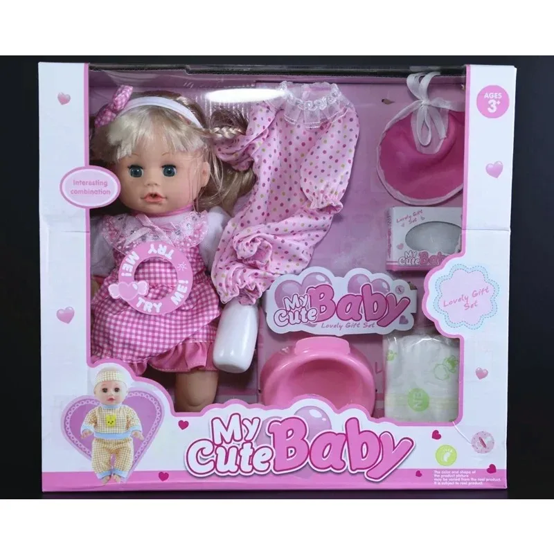 32Cm Praten Pasgeboren Pop Model Zachte Reborn Babypoppen Meisje Gift Knipperende Voeden Drinkwater Plassen En Spreken meisje Pop