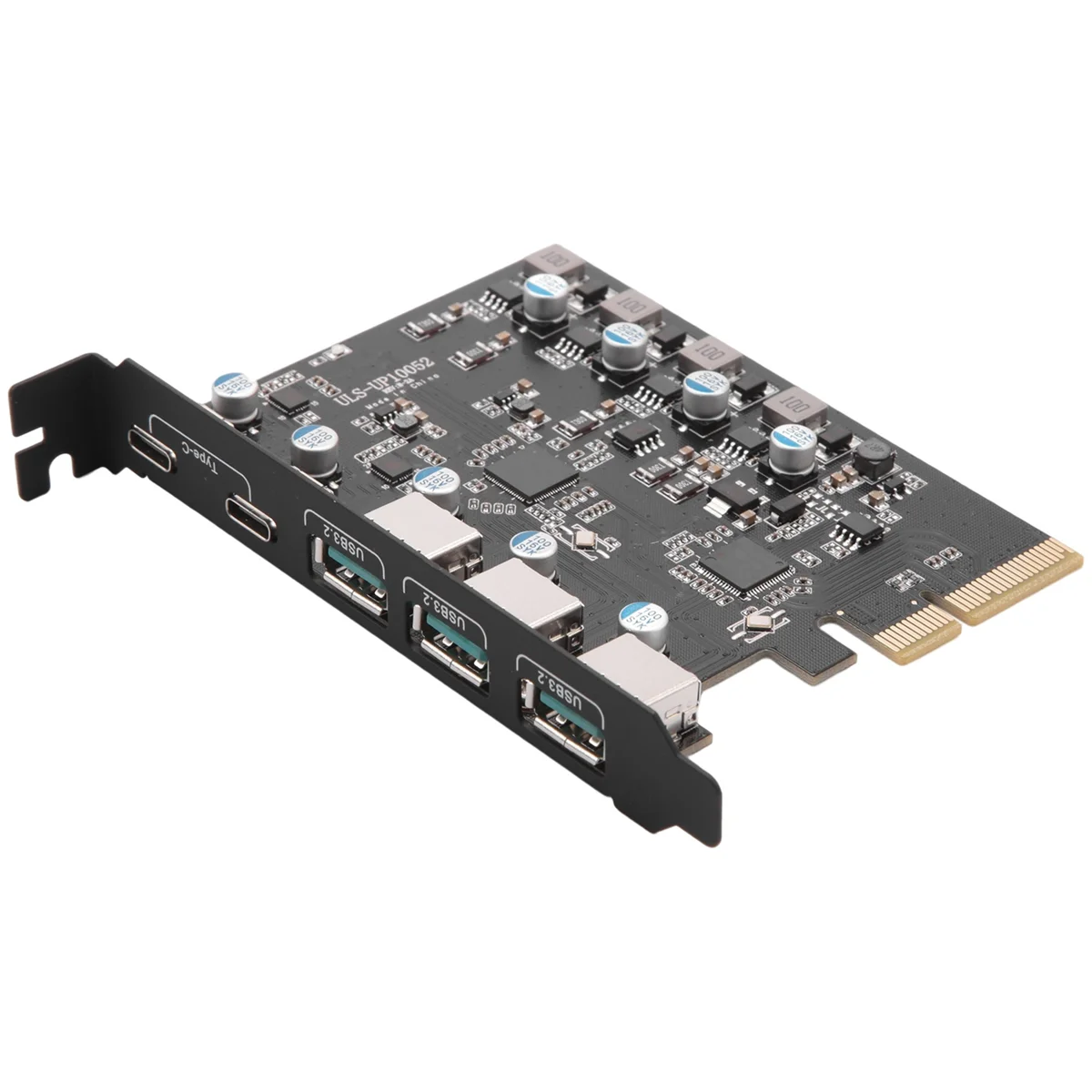 Carte PCIe vers USB 3.2 Isabel 2 avec bande passante 10Gbps Convertisseur 5 ports (3X USB-A -2X USB-C) Mathiateur PCIE pour Windows 10/8