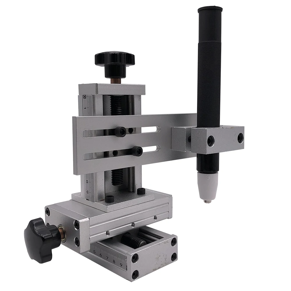 Three Dimensional Cross-Shape Welding Torch Holder XYZ Axis Adjusting Frame Aluminum Alloy High Precision Welding Sliding Table