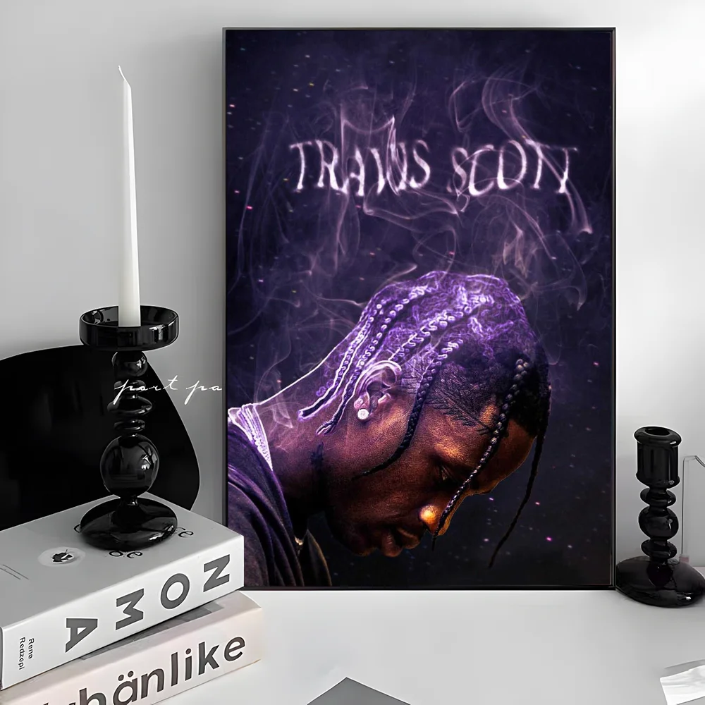 Póster de singer t-travis scott, póster adhesivo DIY, decoración Vintage para habitación, Bar, cafetería, decoración del hogar