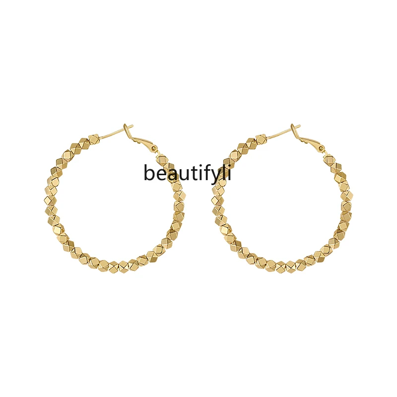 Personalized earrings Women's niche design trendy special circle earrings Premium thin earrings