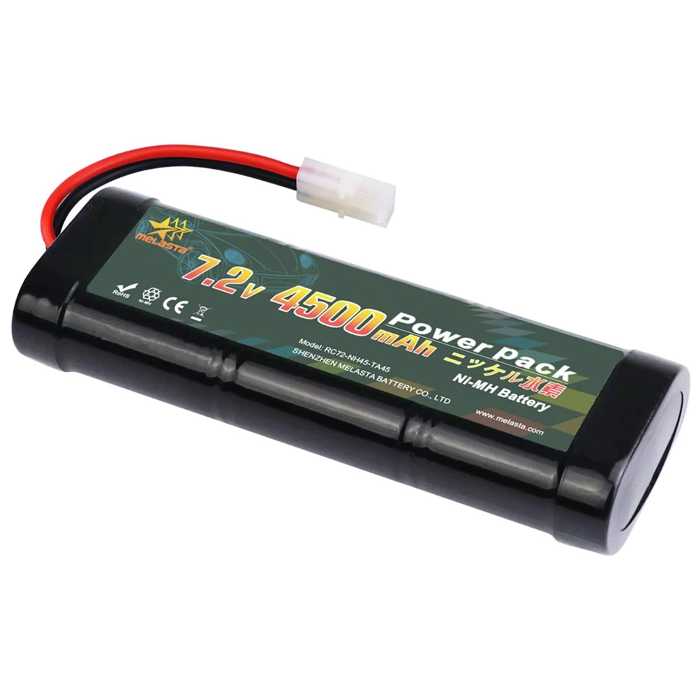 7.2V 4500mAh NiMH RC Toy Battery Flat Racing Car Vehicles Rechargeable Battery for RC Trucks Buggy Boat with Tamiya Connector