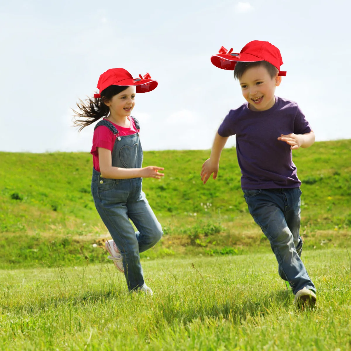 

1Pcs Energy Storage Fan Hat Kids Cotton Summer Cap Sun Block Cooling Hat Child Outdoor Comfortable Lightweight Fan Cap 2024