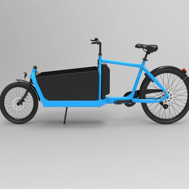 Long Street Cargo Loading 250w Carrying Bicycle Dutch Family 2 Wheel Electric Cargo Bike For Kids