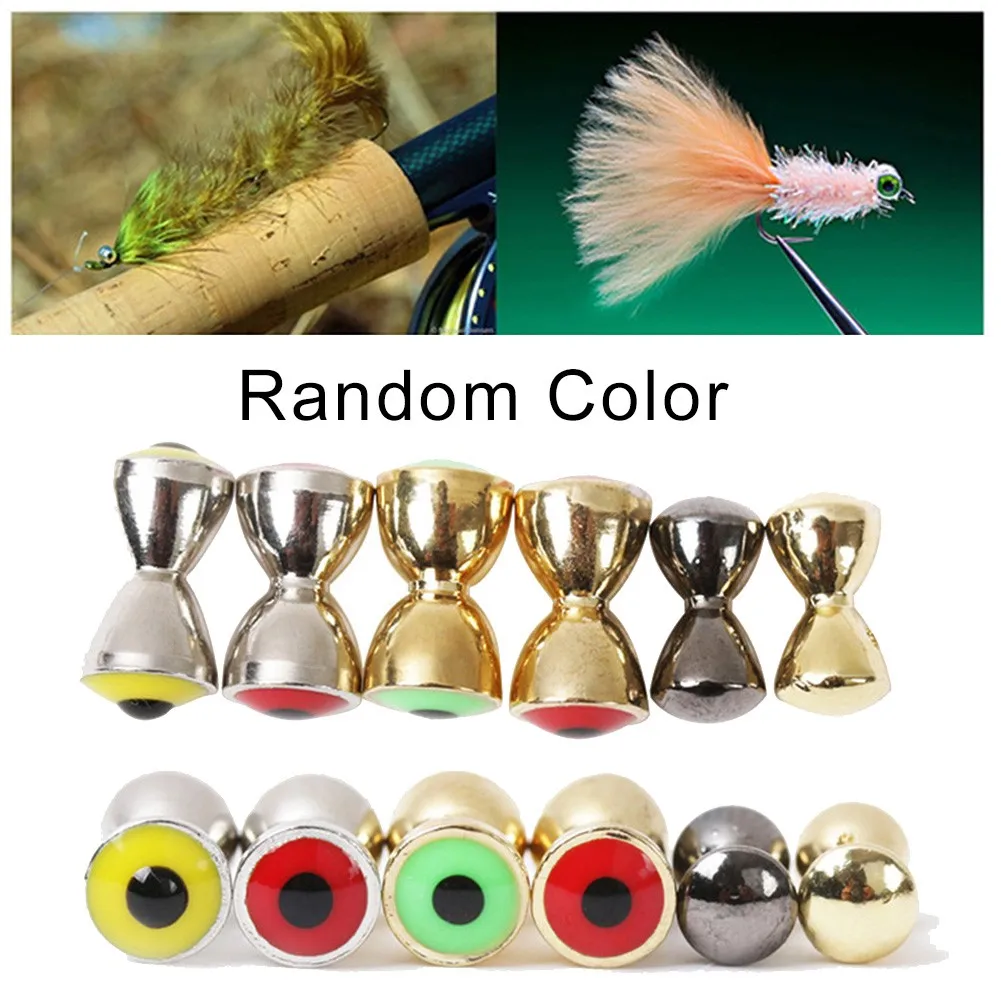 25pcs Fishing Dumbbell Eyes Brass Fly Tying Hourglass Eyes Fly Tying Beads For Flies Replacement Fly Fishing Tying Tools
