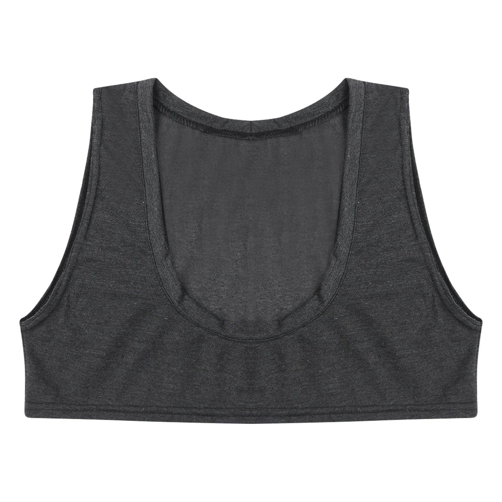 Mens Sexy Muscles Showing Off Crop Top Low Scoop Neck Sleeveless Solid Color Tank Top Vest for Bodybuilding Disco Nightclub