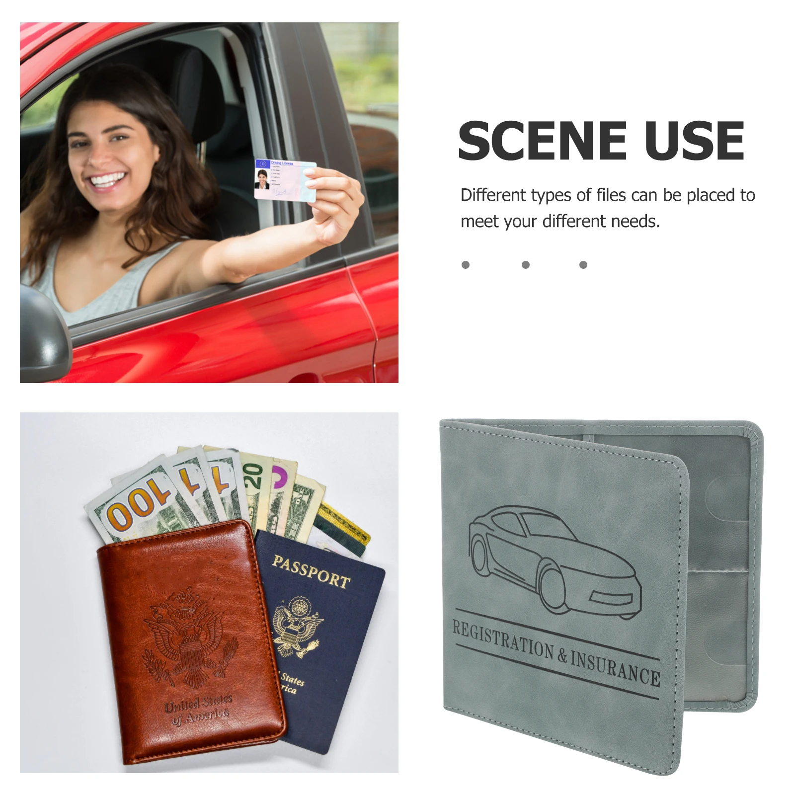 

1pcs s Driving License Case Auto Insurance Document Wallet Car Registration Cards ganizer ID Credit Holder for Men Women