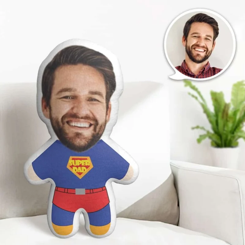Almofada facial personalizada para Super Dad, almofada fofa, corpo minimalista, presentes personalizados