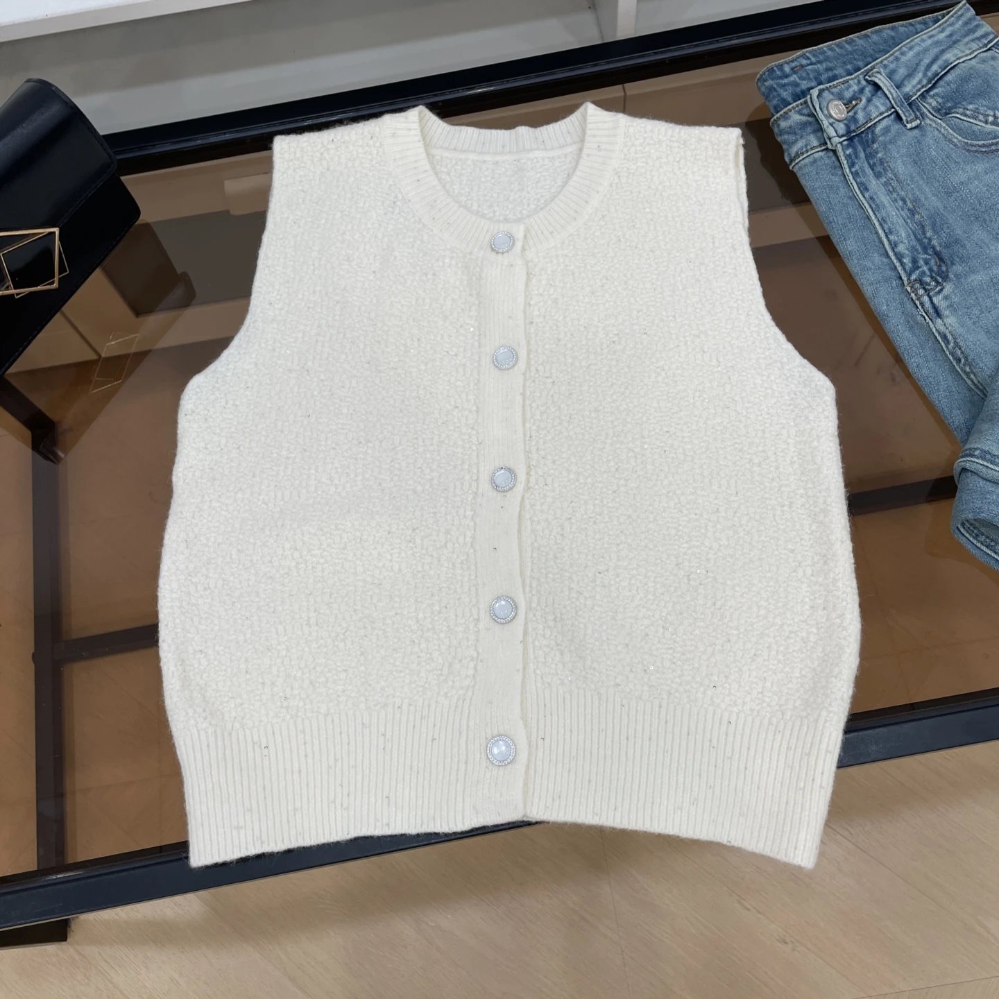 

Моющийся приталенный вязаный жилет, однотонный, простой дизайн, свитер для женщин, осень-зима, Новое поступление