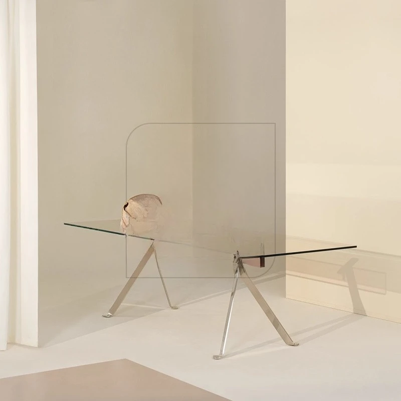 

Medieval tempered glass dining table Conference table Desk Homestay design Living room table Hotel lobby