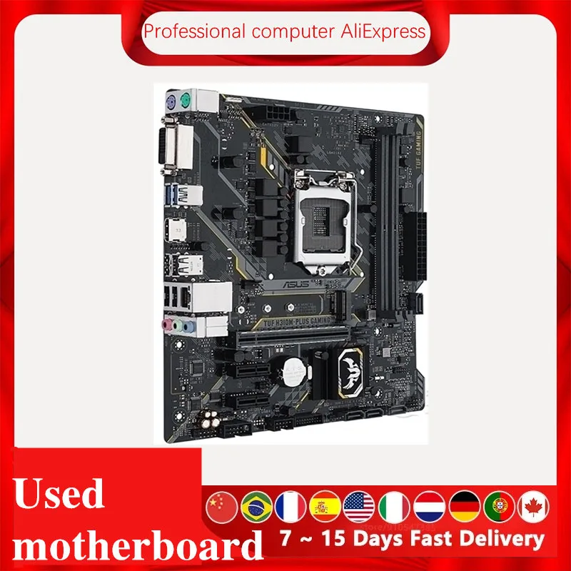 For Asus TUF H310M-PLUS GAMING  Original Used Desktop Intel H310 H310M DDR4 Motherboard LGA 1151  i7/i5/i3 USB3.0 SATA3