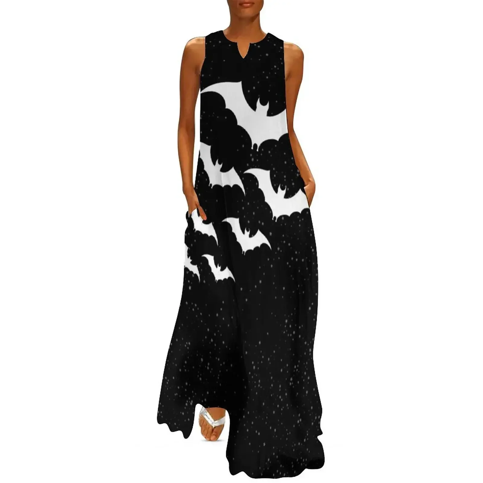 

Bats in the Night Long Dress Dresses summer dress daily Woman fashion Dress