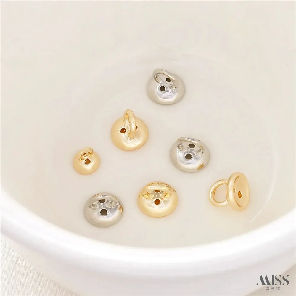 14K vergulde geperforeerde hoedenhouder gesloten lus kraalkap verbindingsring DIY parelarmband ketting sluiting gesp accessoire