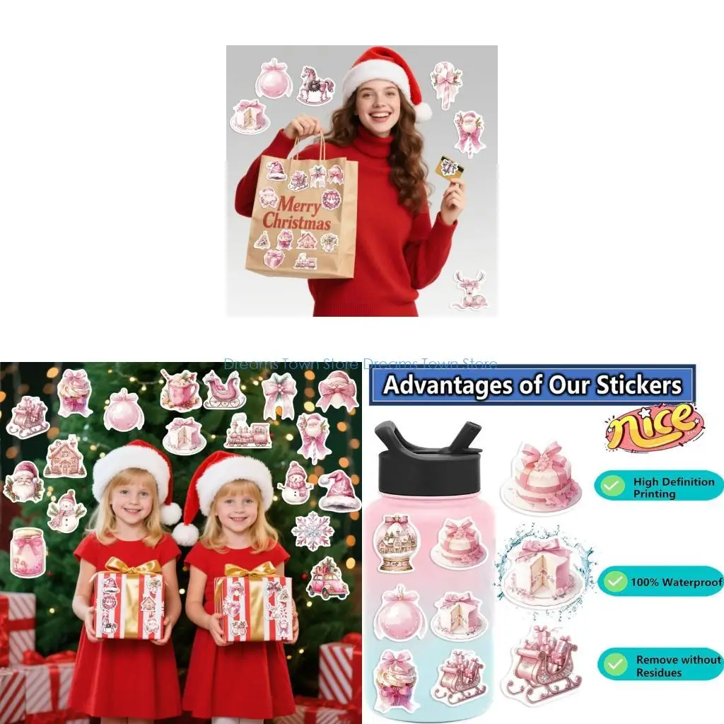 

HX6A Christmas Themed Cartoon Stickers Set Waterproof PVC Material Tablet Accessories