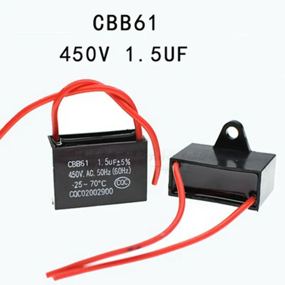1pcs 450v 1.5uf 1.5mf Cbb61 Motor Start Run Fan Capacitor