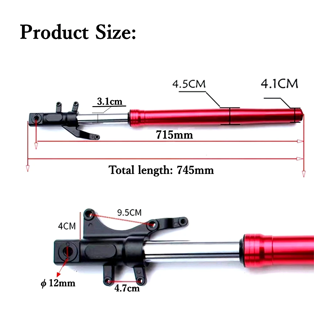 715mm Motorcycle Front Fork Invert Front Shock Absorber Lengthen For Honda MSX125 SF M3 M5 M6 Z6 Electric Monkey Etc