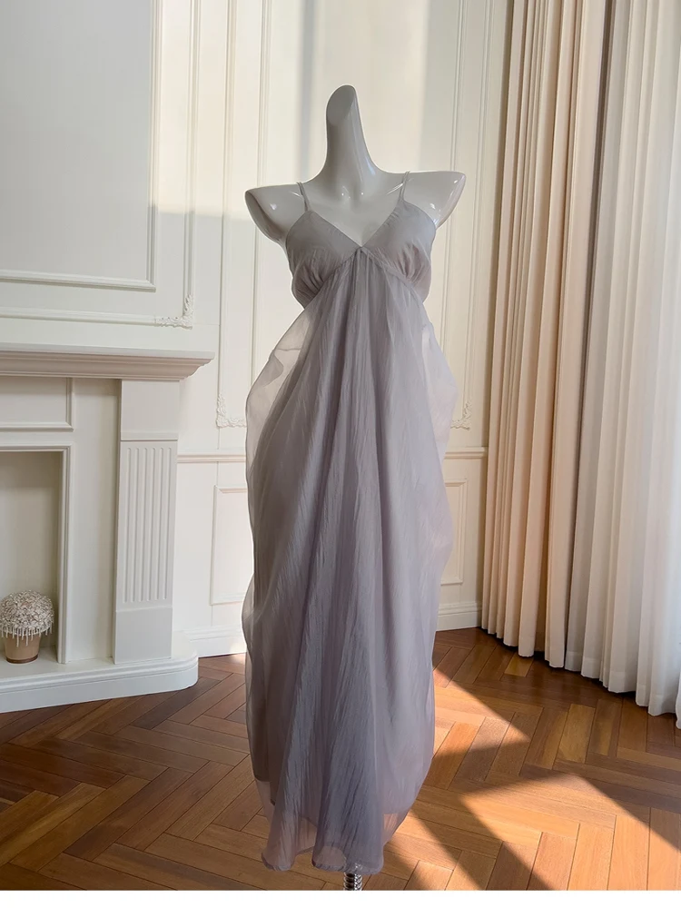 

Ele Long One oulder Midi Dr in Fabric with ter Ne Design High Waist Holiday Gown for Women