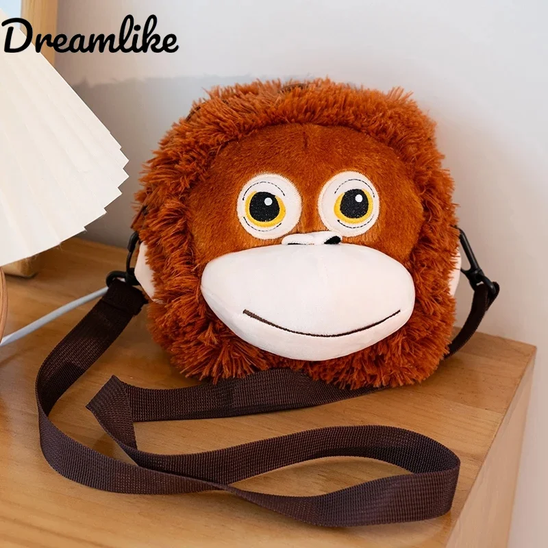 

Funny Orangutan Plush bag Super Soft Stuffed Monkey Animals Plush bags Cute Orangutan Backpack Shouldbag