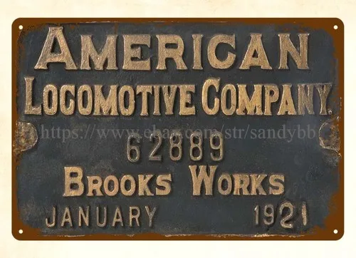 American Locomotive Company Works Builder;s Plate metal tin sign s sale