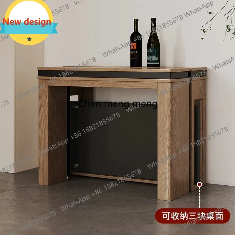 D80 Multifunctional Scandinavian Dining Solution: Compact Foldable Table with Hidden Storage for Modern Apartments Furniture