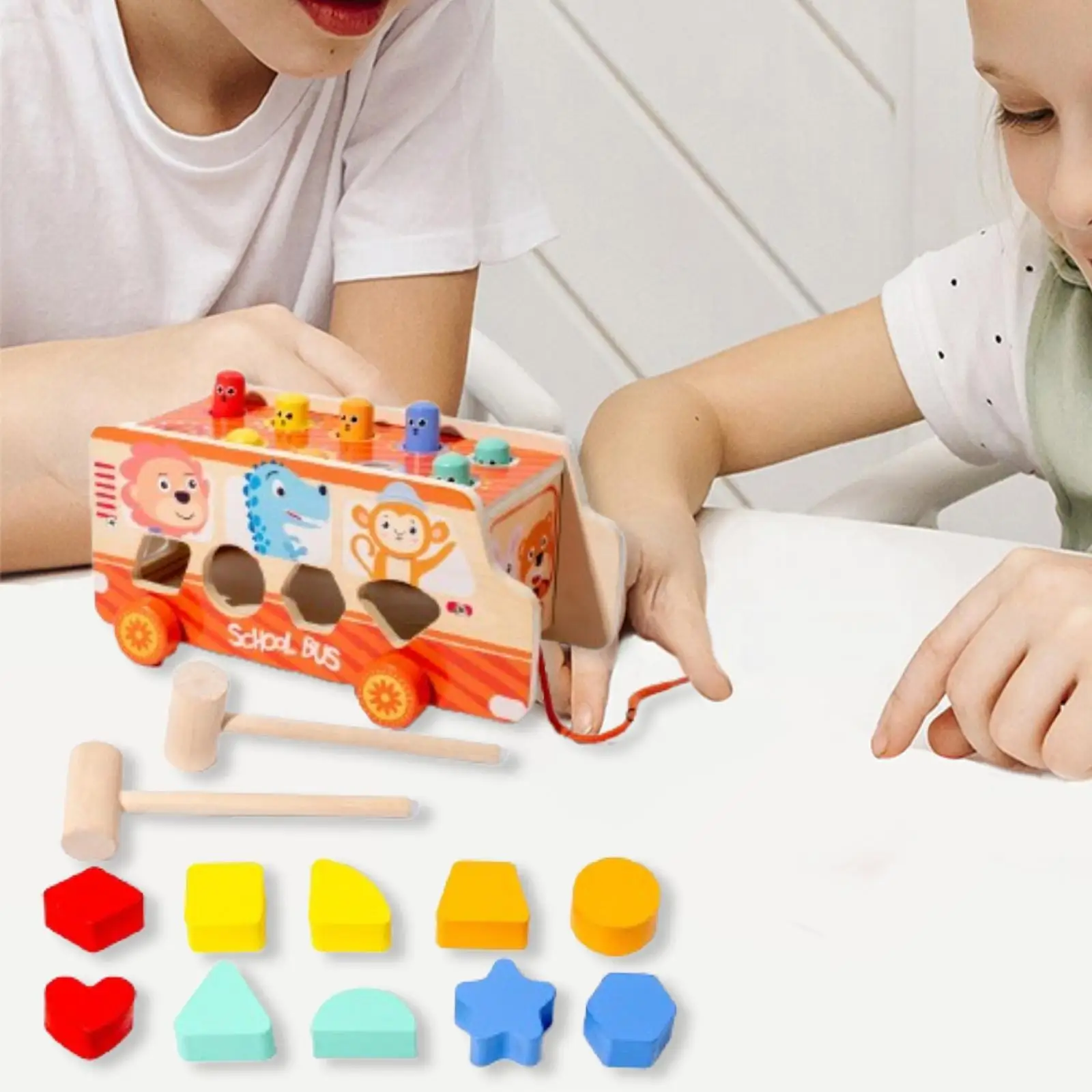 Wooden Montessori Toy Hammering Pounding Toy Educational Toys Activities Whack