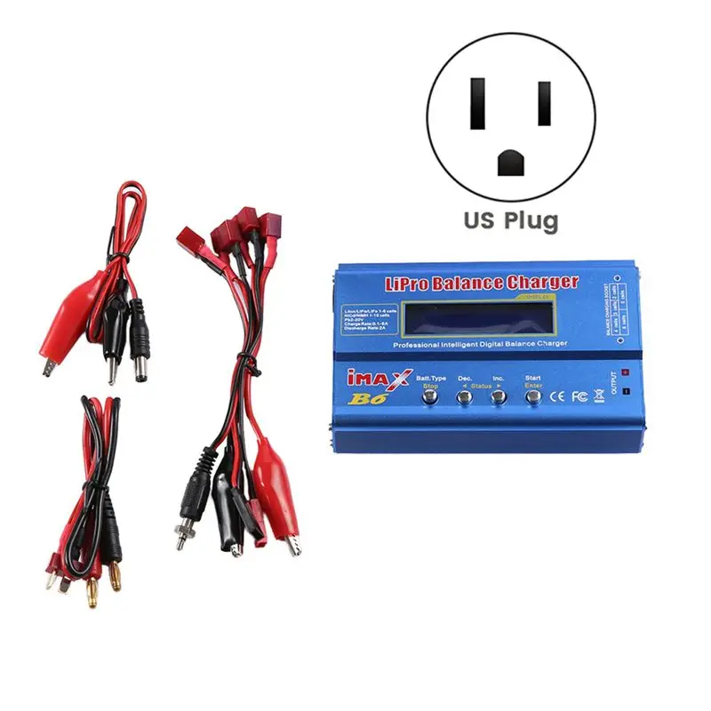 CYGJ-For IMAX B6 80W Lipo Battery +T Plug Lipo Nimh Li- Ni-Cd Digital Lipro Balance Battery US Plug Bl