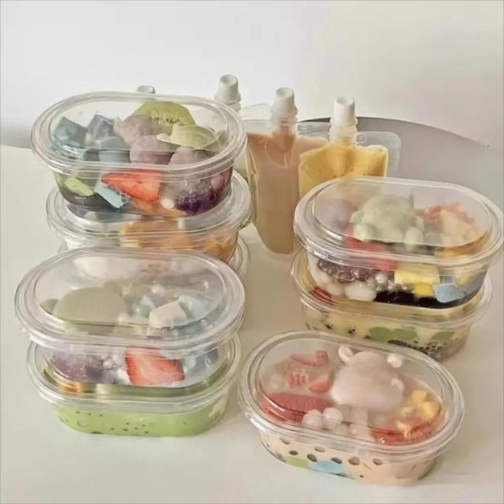 

50 шт., прозрачный контейнер для десерта с крышкой, 500/280 мл, контейнер для торта, упаковочная коробка для торта, овальные портативные десертные чашки для мусса с крышкой