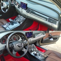 for Audi A8 D4 2010-2017 Interior Central Control Panel Door Handle 5D Carbon Fiber Stickers Decals Car styling Accessorie