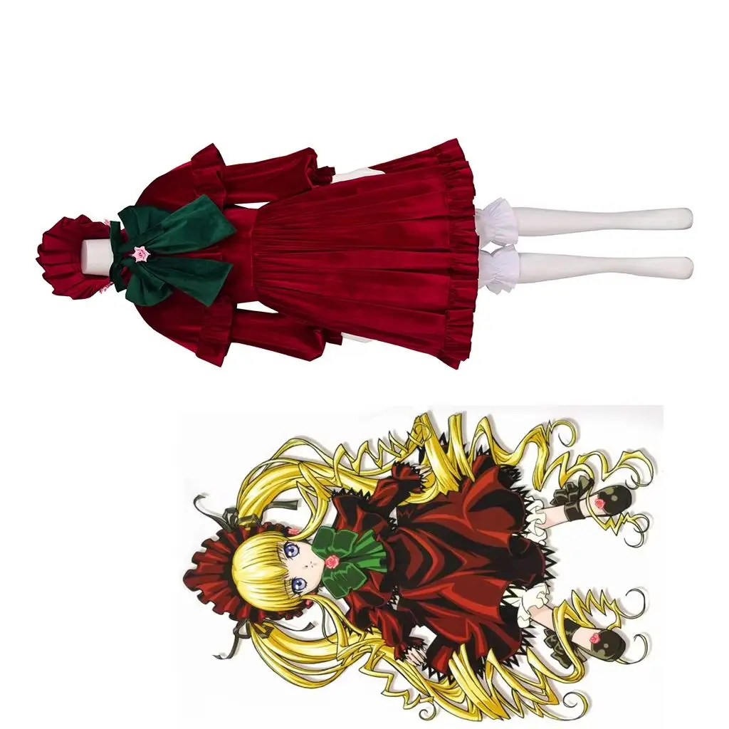 

Anime Pure Ruby Cosplay Shinku Costume Women's Red Lolita Dress Suit Halloween Carnival Christmas Party Reiner Rubin Ball Gown