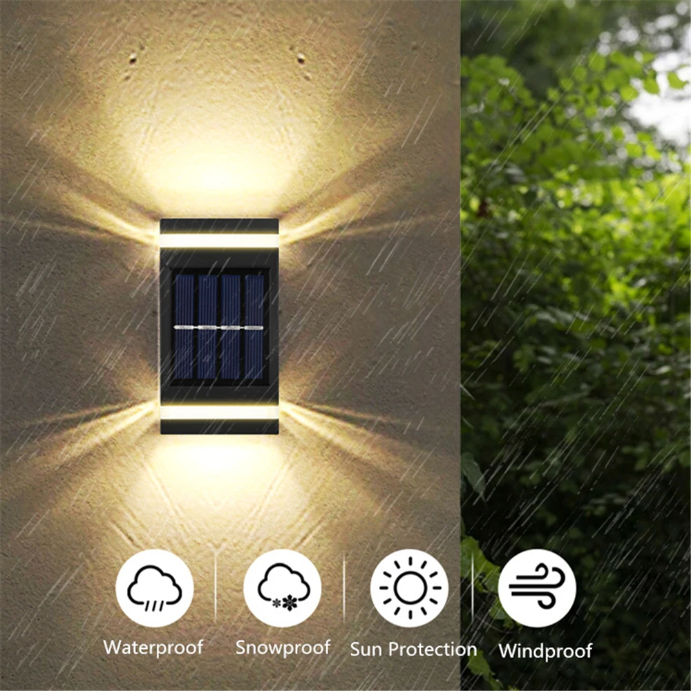 Solar Wall Lamp Outdoor Garden Landscape Decoration Street Lamp Waterproof Balcony Stair Countyard Porch Outdoor Led Wall Washer