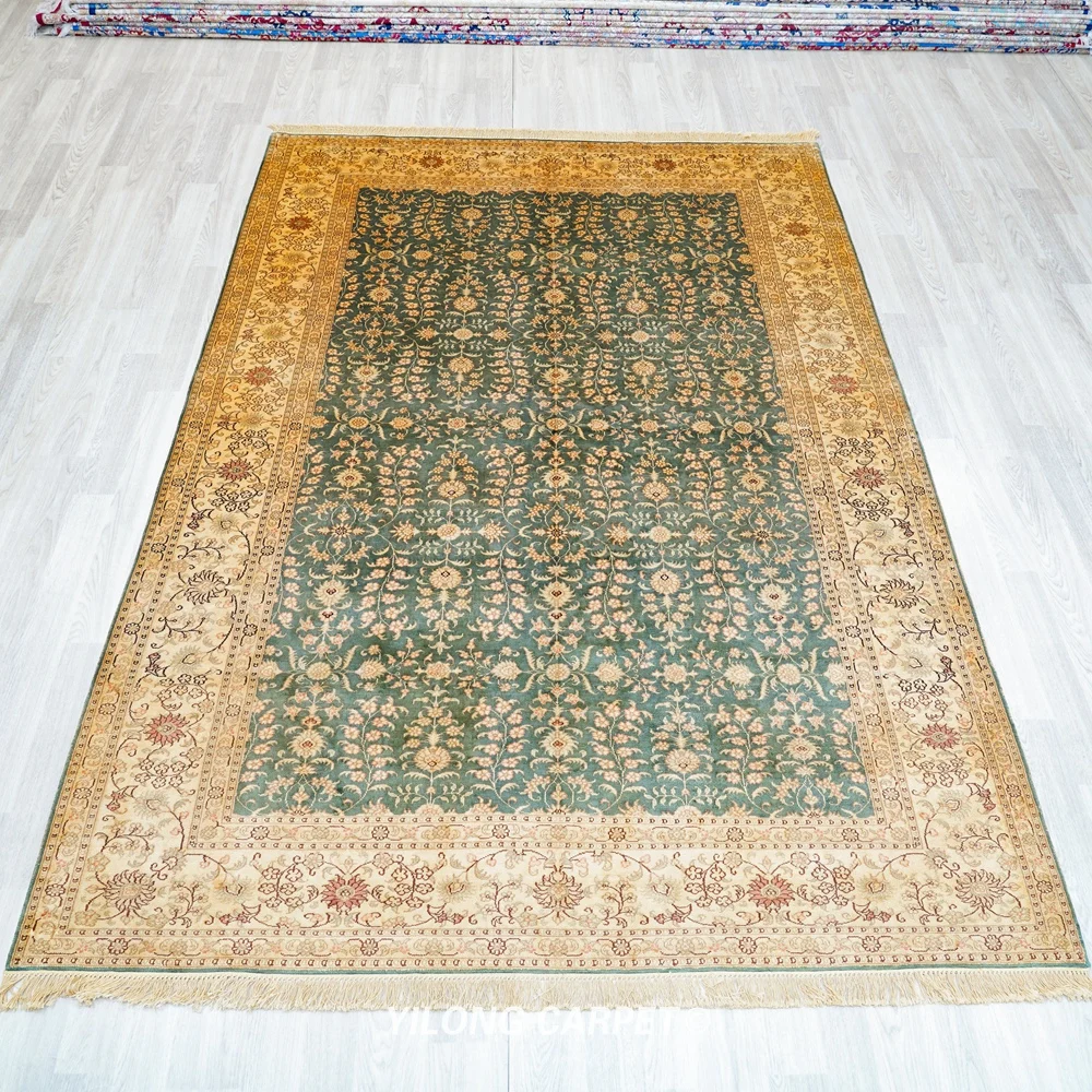 183x274cm Classic Handmade Persian Carpet Hand Knotted Antique Silk Rug (YL0965A)