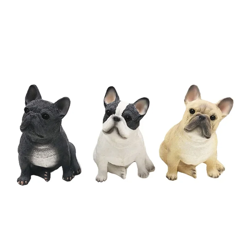 Simulation French dog model French bulldog car ornament French bull resin handicraft