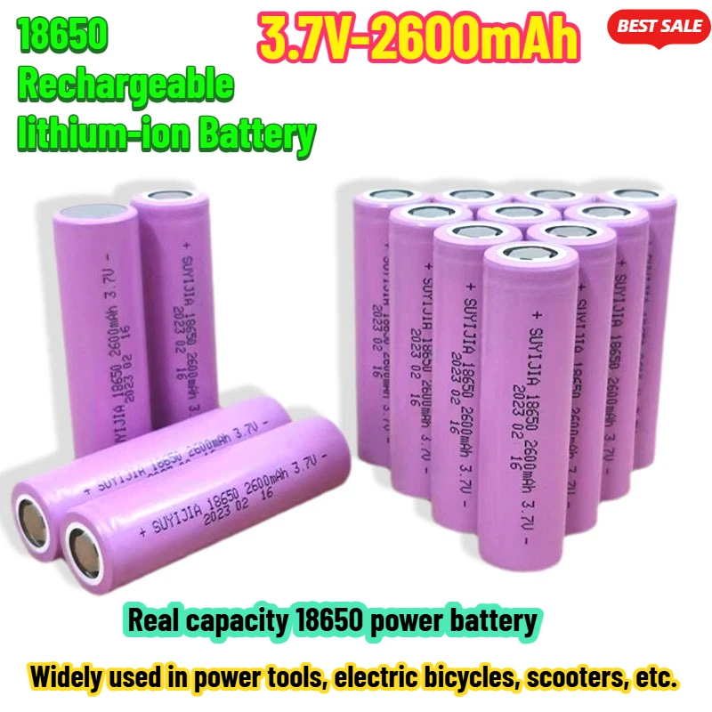 3.7V 18650actual Capacity 2600mAh Rechargeable Battery Lithium-ion Battery Widely Used in Power Tools Electric Bicycle Batteries