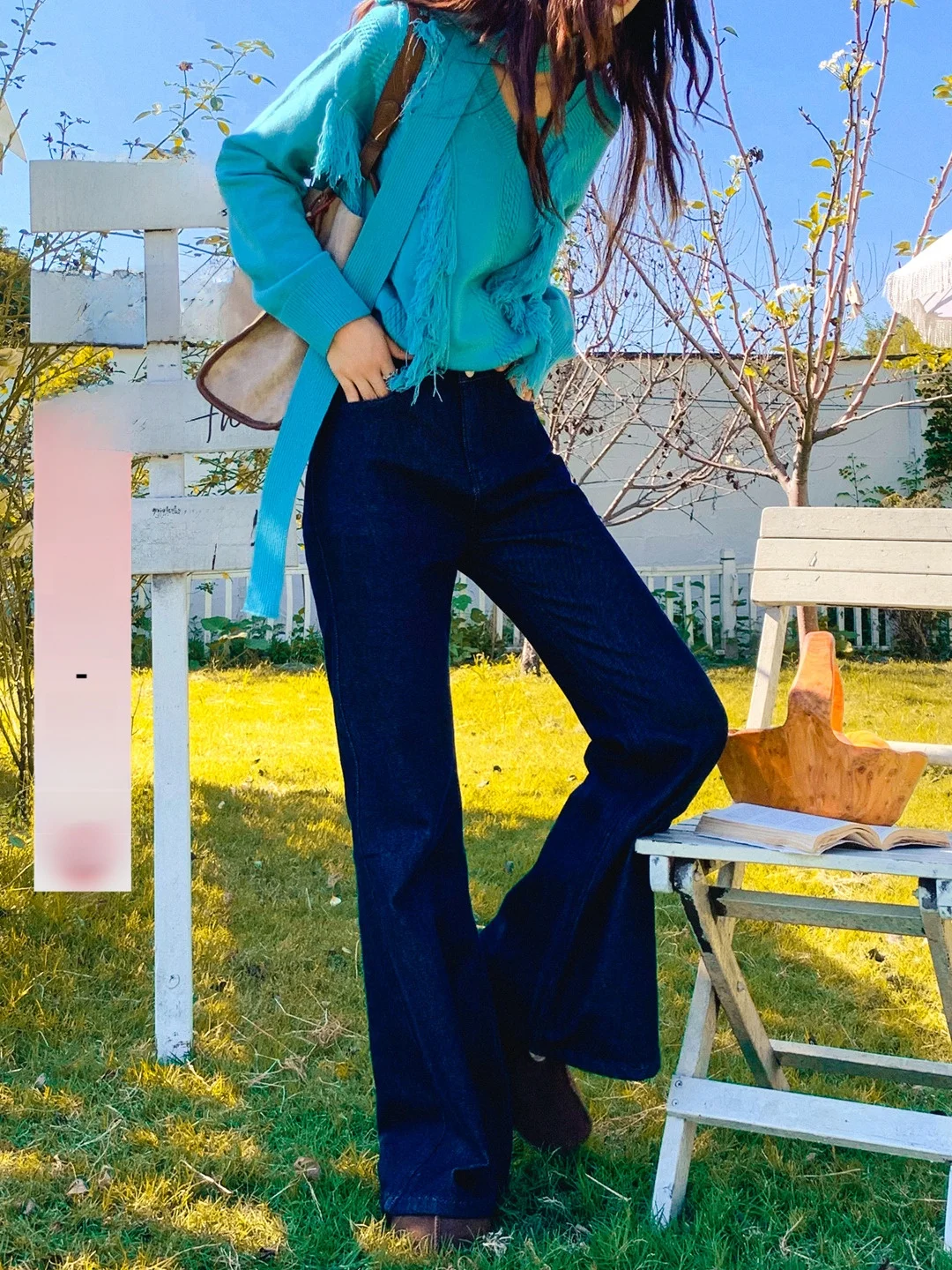 

Gula Liangpin классические свободные джинсы оригинального цвета Bell Bot для похудения с высокой талией повседневные синие джинсовые брюки для женщин