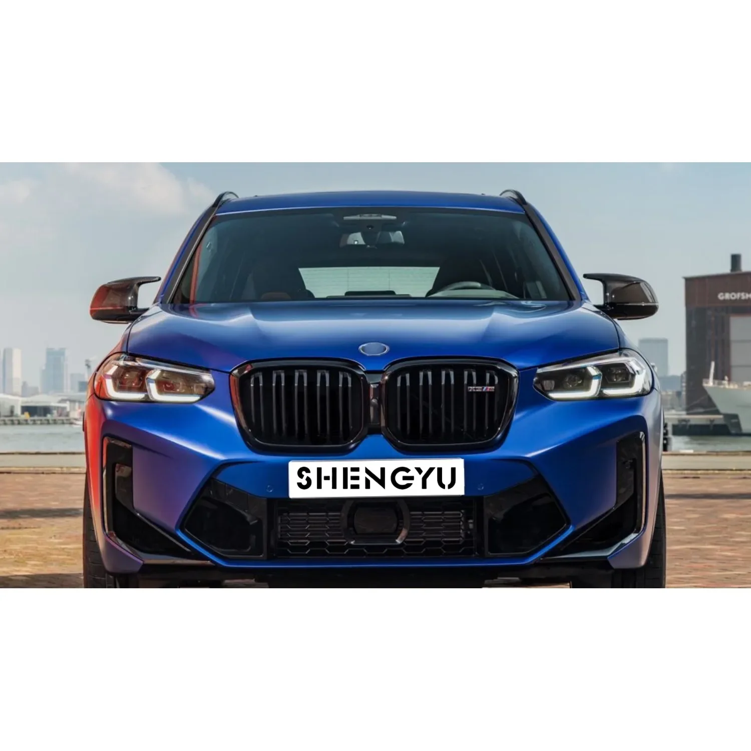 مصنع الساخن بيع طقم هيكل السيارة الوفير ل X3 F25 14-17 قديم إلى جديد F97 LCI X3M ، المصد الأمامي والخلفي مع مصابيح السيارات ، تنورة جانبية